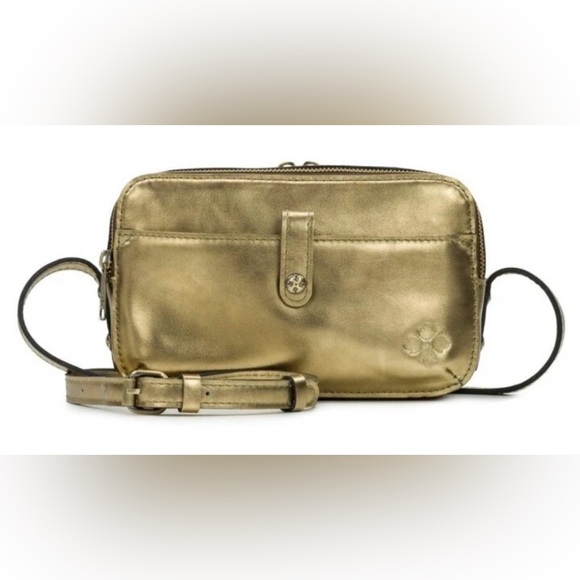 Patricia Nash Alessa Leather Crossbody Bag-Distressed Gold-NWOT-$159.00